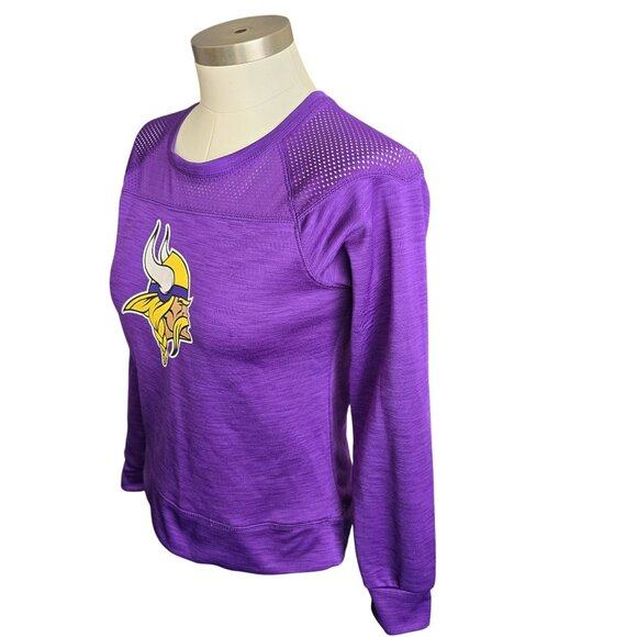 NFL Team Apparel Girls Minnesota Vikings Long Sleeve Purple Sweatshirt JJ4114 - Picture 5 of 6